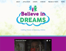 Tablet Screenshot of believeindreams.org